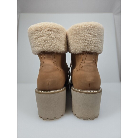 DV by Dolce Vita Russit Ankle Boot Lace Up Bootie Tan/Camel Women's 8.5 Buckle - Picture 5 of 12